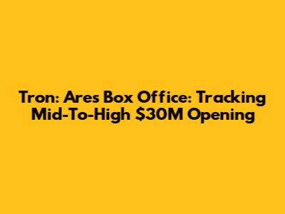 'Tron: Ares' Box Office: Tracking Mid-To-High $30M Opening