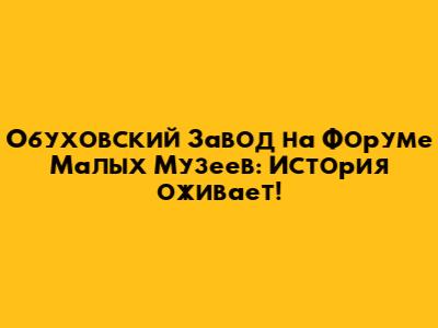 Обуховский Завод на Форуме Малых Музеев: История оживает!