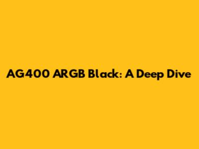 AG400 ARGB Black: A Deep Dive