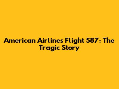 American Airlines Flight 587: The Tragic Story