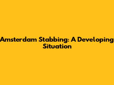 Amsterdam Stabbing: A Developing Situation