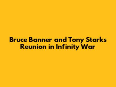 Bruce Banner and Tony Stark's Reunion in Infinity War