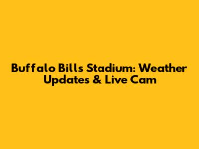 Buffalo Bills Stadium: Weather Updates & Live Cam
