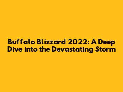 Buffalo Blizzard 2022: A Deep Dive into the Devastating Storm