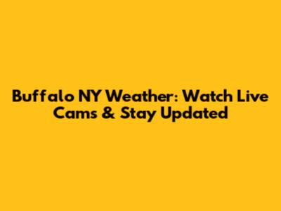 Buffalo NY Weather: Watch Live Cams & Stay Updated