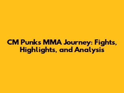 CM Punk's MMA Journey: Fights, Highlights, and Analysis