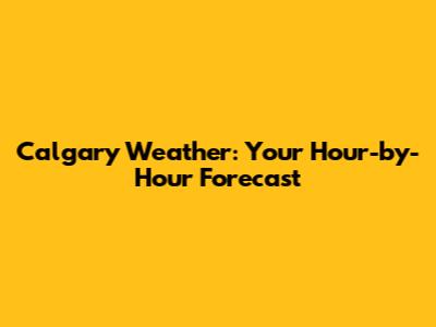 Calgary Weather: Your Hour-by-Hour Forecast