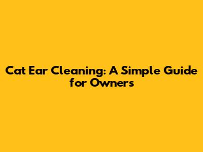 Cat Ear Cleaning: A Simple Guide for Owners