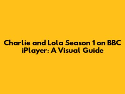 Charlie and Lola Season 1 on BBC iPlayer: A Visual Guide