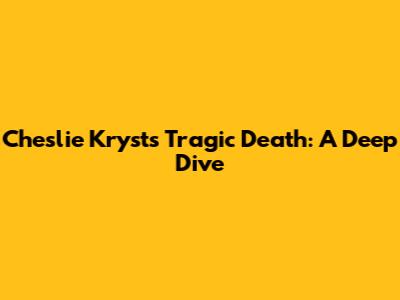 Cheslie Kryst's Tragic Death: A Deep Dive