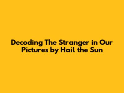 Decoding 'The Stranger in Our Pictures' by Hail the Sun