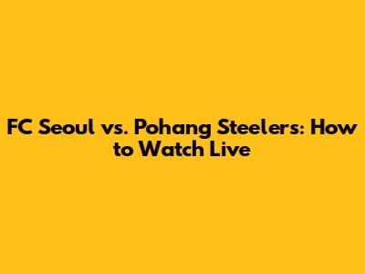 FC Seoul vs. Pohang Steelers: How to Watch Live