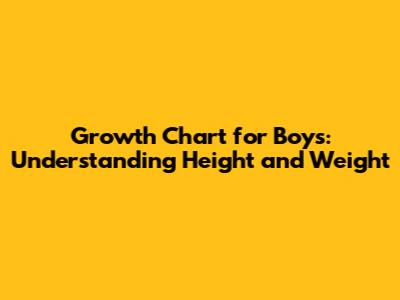 Growth Chart for Boys: Understanding Height and Weight