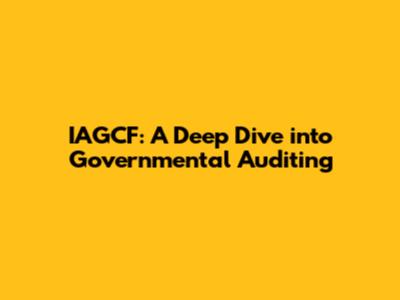 IAGCF: A Deep Dive into Governmental Auditing