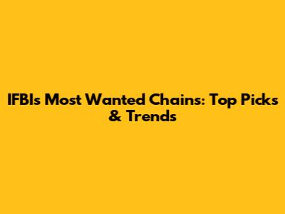 IFBI's Most Wanted Chains: Top Picks & Trends