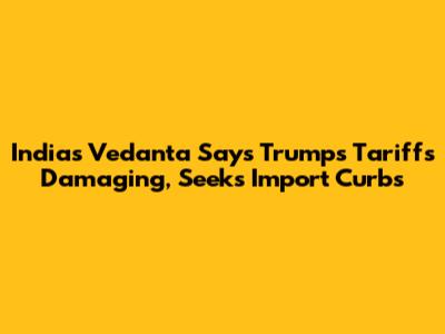 India's Vedanta Says Trump's Tariffs Damaging, Seeks Import Curbs