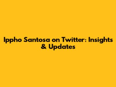 Ippho Santosa on Twitter: Insights & Updates