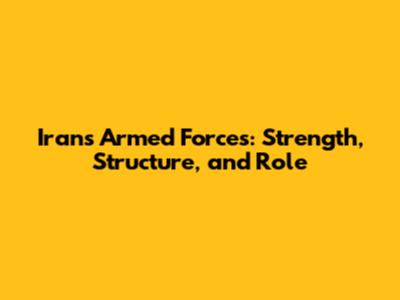 Iran's Armed Forces: Strength, Structure, and Role
