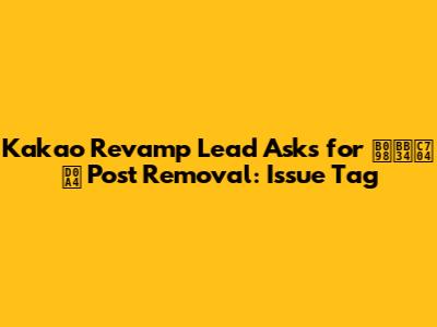 Kakao Revamp Lead Asks for 나무위키 Post Removal: Issue Tag