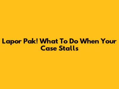 Lapor Pak! What To Do When Your Case Stalls