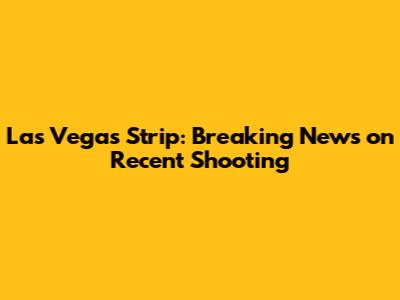 Las Vegas Strip: Breaking News on Recent Shooting