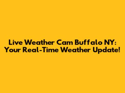 Live Weather Cam Buffalo NY: Your Real-Time Weather Update!