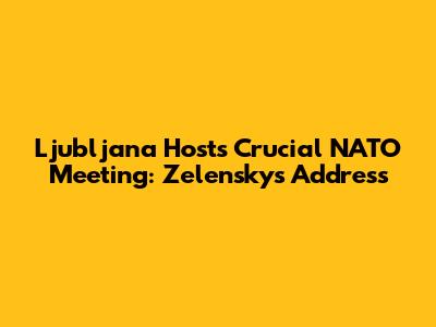 Ljubljana Hosts Crucial NATO Meeting: Zelensky's Address