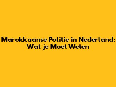 Marokkaanse Politie in Nederland: Wat je Moet Weten