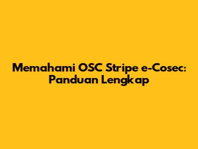 Memahami OSC Stripe e-Cosec: Panduan Lengkap