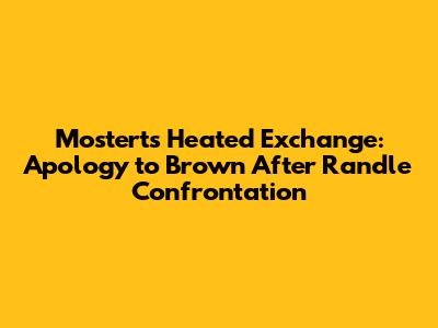 Mostert's Heated Exchange: Apology to Brown After Randle Confrontation