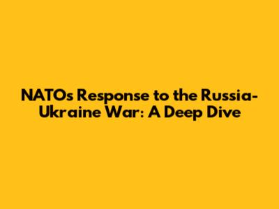 NATO's Response to the Russia-Ukraine War: A Deep Dive