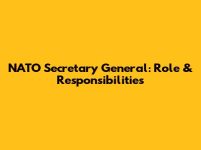 NATO Secretary General: Role & Responsibilities