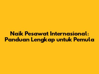 Naik Pesawat Internasional: Panduan Lengkap untuk Pemula