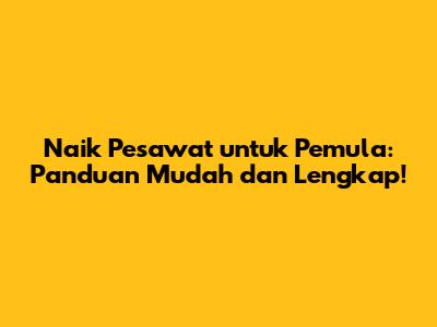 Naik Pesawat untuk Pemula: Panduan Mudah dan Lengkap!
