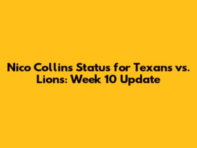 Nico Collins' Status for Texans vs. Lions: Week 10 Update