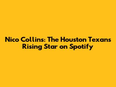 Nico Collins: The Houston Texans' Rising Star on Spotify