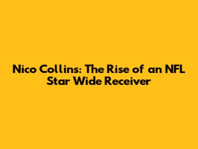 Nico Collins: The Rise of an NFL Star Wide Receiver