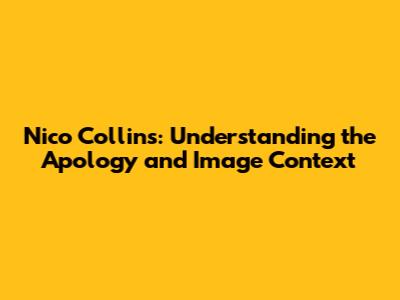 Nico Collins: Understanding the Apology and Image Context
