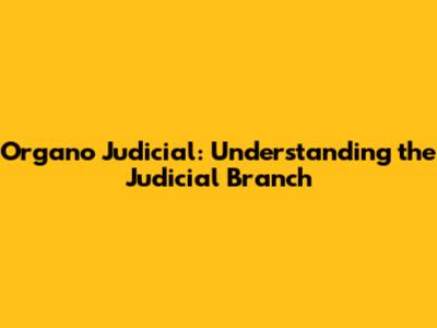 Organo Judicial: Understanding the Judicial Branch