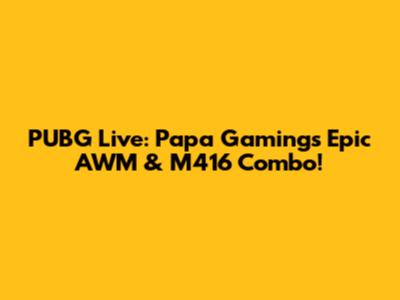 PUBG Live: Papa Gaming's Epic AWM & M416 Combo!