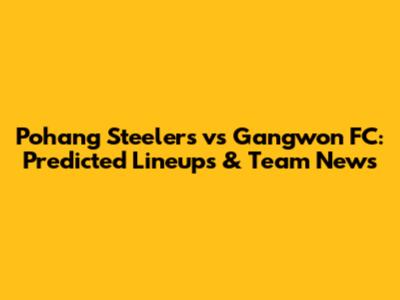 Pohang Steelers vs Gangwon FC: Predicted Lineups & Team News