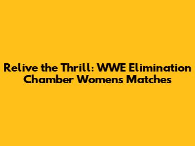 Relive the Thrill: WWE Elimination Chamber Women's Matches