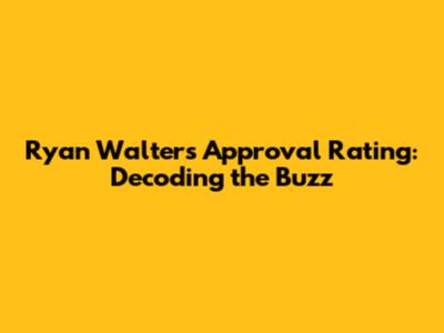 Ryan Walters' Approval Rating: Decoding the Buzz