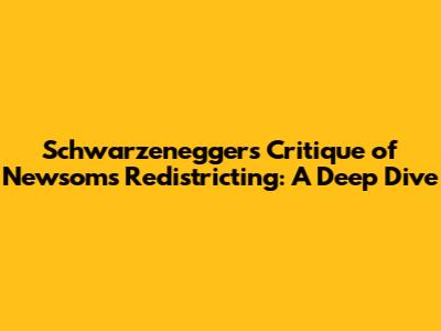 Schwarzenegger's Critique of Newsom's Redistricting: A Deep Dive