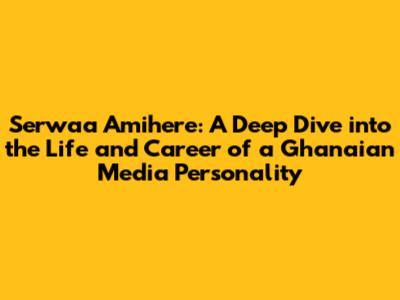 Serwaa Amihere: A Deep Dive into the Life and Career of a Ghanaian Media Personality