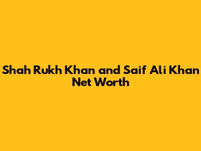 Shah Rukh Khan and Saif Ali Khan Net Worth