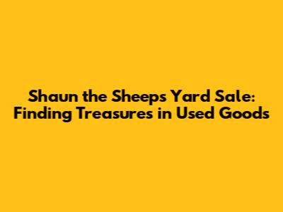 Shaun the Sheep's Yard Sale: Finding Treasures in Used Goods
