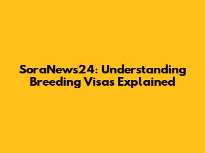 SoraNews24: Understanding Breeding Visas Explained