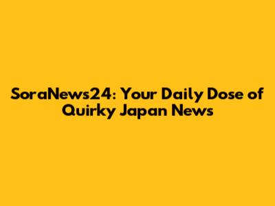 SoraNews24: Your Daily Dose of Quirky Japan News