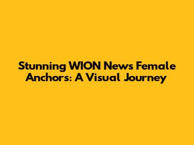 Stunning WION News Female Anchors: A Visual Journey